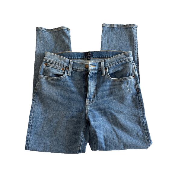 J. Crew Slim Boyfriend Mid-Rise Straight Jeans Medium Wash Denim Size 27 Stretch - Picture 3 of 12